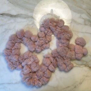 Rabbit Fur Pom-Pom Scarf